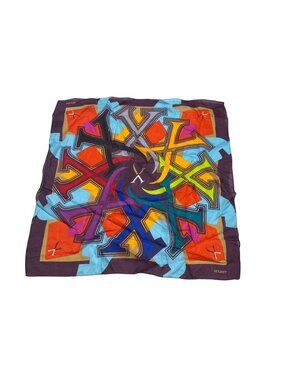 Xerjoff Multicolor Square Scarf 17"x17" Abstract Print Geometric (822)